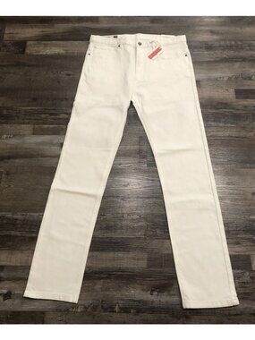 Marine Layer Mens 34x34  Pocket Slim Straight Fit White Jeans New $128 Tags